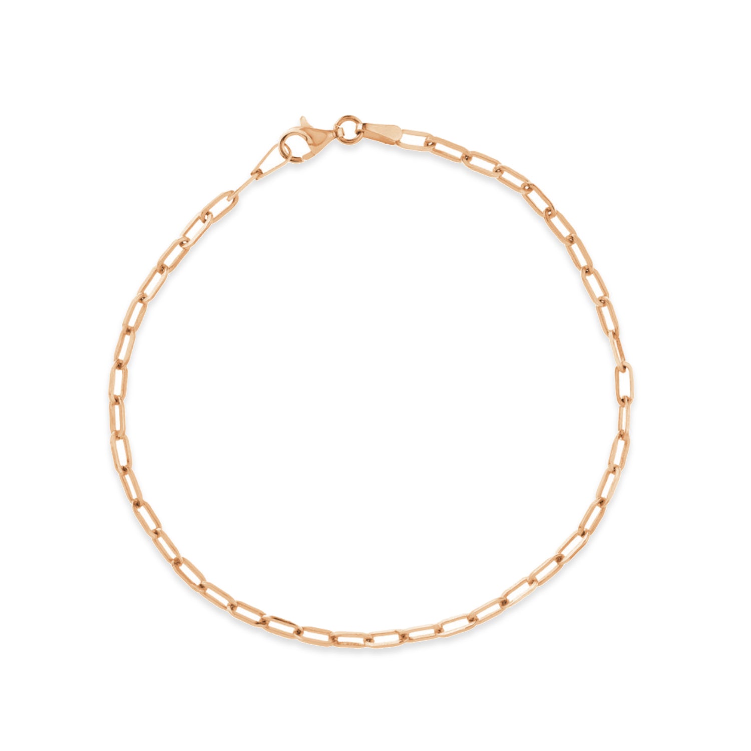 Rose Gold Vermeil Charm Bracelet, Toggle Clasp | Wellesley Row