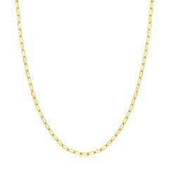 Paperclip Link Chain Necklace in Yellow Gold