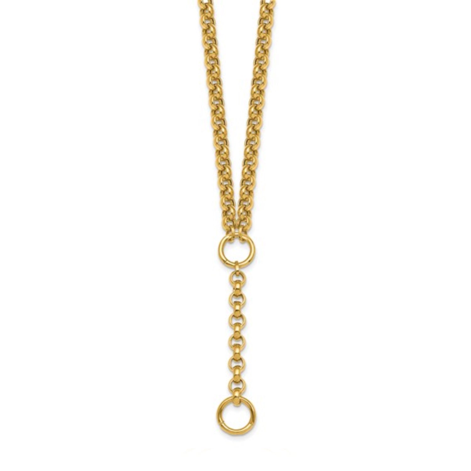 Rolo Link Lariat Chain Necklace